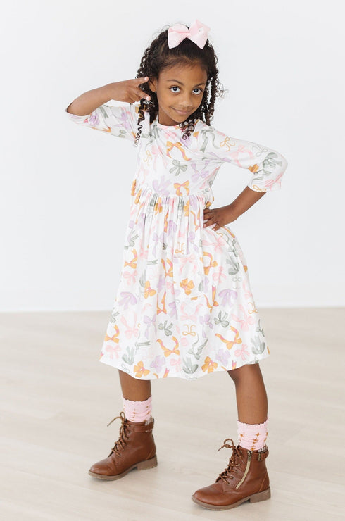 boho-bows-3-4-sleeve-pocket-twirl-dress Mila &  Rose - Sophia's Style--3T--4